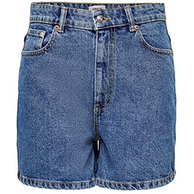 ONLY ONLBAY Life HW MOM DNM NAS shorts, medium blå denim, S, Mellanblå denim, S ONLY ONLBAY Life HW MOM DNM NAS shorts, medium blå denim, S, Mellanblå denim, S