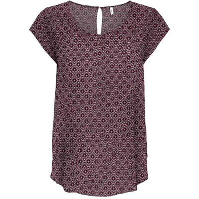 ONLY Onlnova Life Vis S/S Top, Cabernet, XS ONLY Onlnova Life Vis S/S Top, Cabernet, XS