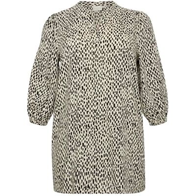 Kaffe Curve dam Plusstorlek Tunic 3/4 Ärmar V-klaff Hals Casual Passform Tryckt Tunic Kaffe Curve dam Plusstorlek Tunic 3/4 Ärmar V-klaff Hals Casual Passform Tryckt Tunic