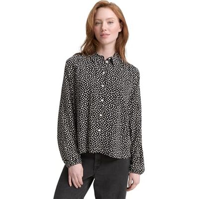 TOM TAILOR Denim damblus, 38411 – svart vit prickigt tryck, XL TOM TAILOR Denim damblus, 38411 – svart vit prickigt tryck, XL