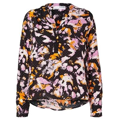 SELECTED FEMME SLFIRENE LS AOP TOP NOOS, Black/Aop: aop, 34 SELECTED FEMME SLFIRENE LS AOP TOP NOOS, Black/Aop: aop, 34
