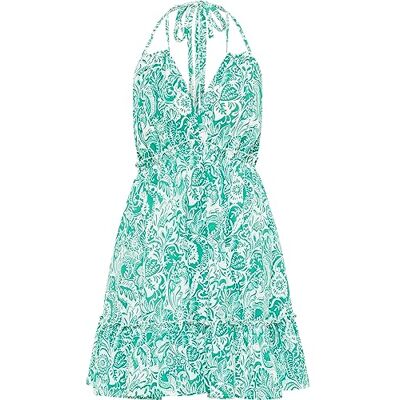 MAHISHA Damsommarklänning 19326439-MA01, grön vit, XL, Sommarklänning, XL MAHISHA Damsommarklänning 19326439-MA01, grön vit, XL, Sommarklänning, XL