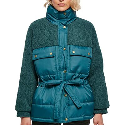 Urban Classics Dam Sherpa Mix Puffer Jacka Jackor, Jaspis, XS Urban Classics Dam Sherpa Mix Puffer Jacka Jackor, Jaspis, XS