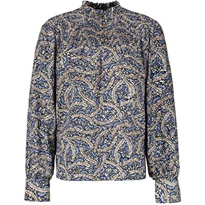 Garcia Damskjorta långärmad blus, marinblå peony, XS Garcia Damskjorta långärmad blus, marinblå peony, XS