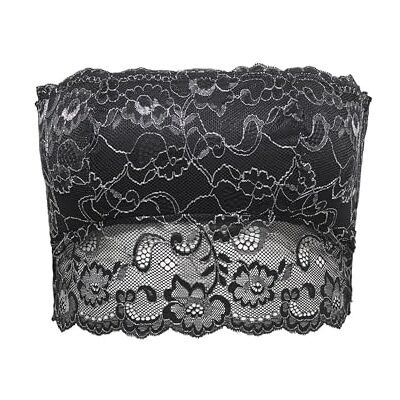 ONLY Onlchloe Lace Glitter Bandeau Top Acc, svart, M ONLY Onlchloe Lace Glitter Bandeau Top Acc, svart, M