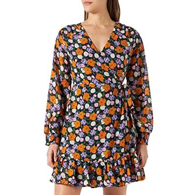 ONLY Onlstar L/S Wrap Ptm klänning för kvinnor, Paisley lila/Aop: margaretha blomma, L ONLY Onlstar L/S Wrap Ptm klänning för kvinnor, Paisley lila/Aop: margaretha blomma, L