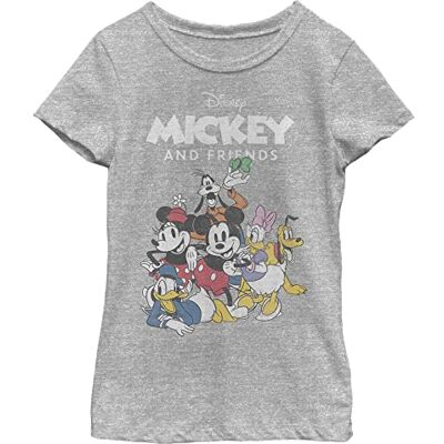 Disney -karaktärer Musse Freinds grupp flicka ljung besättning t-shirt, Atletisk Heather, XS Disney -karaktärer Musse Freinds grupp flicka ljung besättning t-shirt, Atletisk Heather, XS