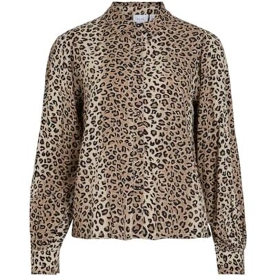 Vila Violin L/S skjorta, Fjäder gråa/Aop: leo, 34 Vila Violin L/S skjorta, Fjäder gråa/Aop: leo, 34