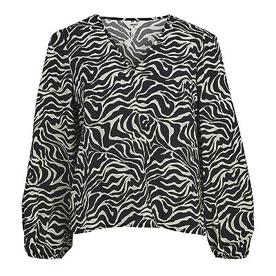 Object Dam Objleonora L/S V-hals topp Noos blus, svart, 36 Object Dam Objleonora L/S V-hals topp Noos blus, svart, 36