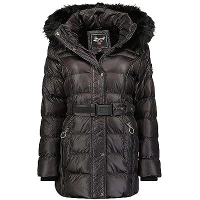 Geographical Norway Aimeraude Lady parkas lång tjock varm dam höst vinter tunn kappa med huva fuskpäls vindjacka elegant damjacka (svart XL), svart, XL Geographical Norway Aimeraude Lady parkas lång tjock varm dam höst vinter tunn kappa med huva fuskpäls vindjacka elegant damjacka (svart XL), svart, XL