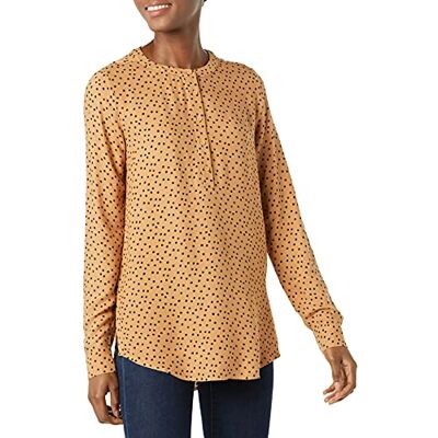 Amazon Essentials långärmad vävd blus för kvinnor, svarta kamelprickar, X-Large Amazon Essentials långärmad vävd blus för kvinnor, svarta kamelprickar, X-Large