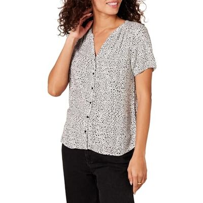 Amazon Essentials kortärmad vävd blus klädtröja, leopard, L Amazon Essentials kortärmad vävd blus klädtröja, leopard, L