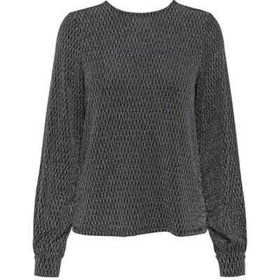 ONLY Onlcarol L/S Glitter Bow Top Box JRS, svart, XL ONLY Onlcarol L/S Glitter Bow Top Box JRS, svart, XL