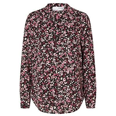 SELECTED FEMME Damer Slfmivi Ls AOP Top B Noos blus, Svart/rosa, 40 SELECTED FEMME Damer Slfmivi Ls AOP Top B Noos blus, Svart/rosa, 40