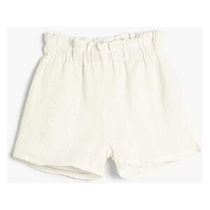 Koton Girls's Cutwork detalj elastiskt midjeband fodrade bomullsshorts, Vit (00), 9-10 år Koton Girls's Cutwork detalj elastiskt midjeband fodrade bomullsshorts, Vit (00), 9-10 år