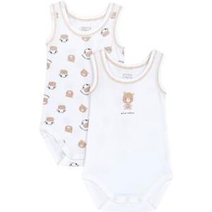 Chicco Unisex bebis pyjamas ärmlös bodysuit set, Vit 3, 3 månader Chicco Unisex bebis pyjamas ärmlös bodysuit set, Vit 3, 3 månader