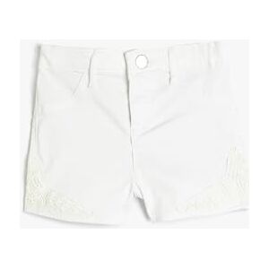 Koton Girls's Crocheted Lace Detaljfickor Cotton Blend Shorts, Vit (00), 6-7 år Koton Girls's Crocheted Lace Detaljfickor Cotton Blend Shorts, Vit (00), 6-7 år