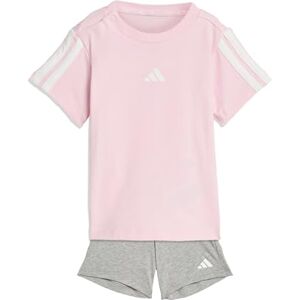 adidas Uniseks niemowleta ESSENTIALS T-SHIRT SET, clear pink/white/white, 6-9 Months adidas Uniseks niemowleta ESSENTIALS T-SHIRT SET, clear pink/white/white, 6-9 Months