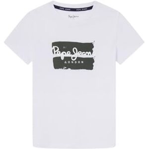 Pepe Jeans pojke Bairon T-shirt, Vit (vit), 14 år Pepe Jeans pojke Bairon T-shirt, Vit (vit), 14 år