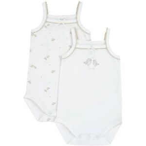 Chicco Unisex bebis pyjamas ärmlös bodysuit set, Vit 2, 0 månader Chicco Unisex bebis pyjamas ärmlös bodysuit set, Vit 2, 0 månader