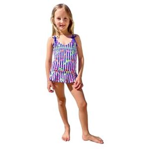 Haute Pression Baddräkt med randigt tryck hav färgglada småbarn baby flicka i ett stycke, Material: Polyester, 2 ans Haute Pression Baddräkt med randigt tryck hav färgglada småbarn baby flicka i ett stycke, Material: Polyester, 2 ans