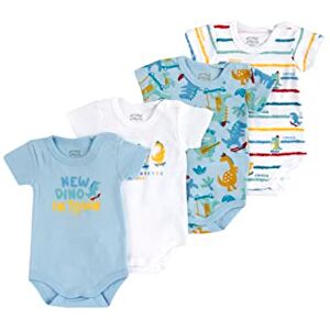 Chicco , Nyfödd pojkbody i 4-pack, kortärmad body i 100% bomull, bebiskläder 0–24 månader, designad i Italien, Vit, blå, 9 månader Chicco , Nyfödd pojkbody i 4-pack, kortärmad body i 100% bomull, bebiskläder 0–24 månader, designad i Italien, Vit, blå, 9 månader