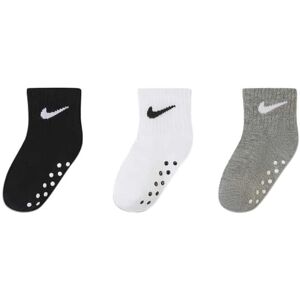 NIKE Baby Mid Cut Quarter Grip-strumpor, Svart/vit/grå, 12-24 Månader NIKE Baby Mid Cut Quarter Grip-strumpor, Svart/vit/grå, 12-24 Månader