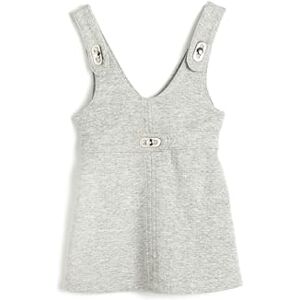 Koton Girls's mini metallknapp detalj ärmlös V-ringad klänning, Grå (031), 9-10 Jahre Koton Girls's mini metallknapp detalj ärmlös V-ringad klänning, Grå (031), 9-10 Jahre