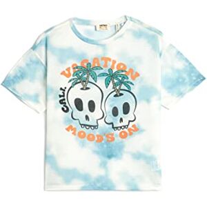Koton pojkar tie-dye mönstrad kortärmad crew neck skalle tryckt t-shirt, Ecru Design (0d1), 7-8 År Koton pojkar tie-dye mönstrad kortärmad crew neck skalle tryckt t-shirt, Ecru Design (0d1), 7-8 År