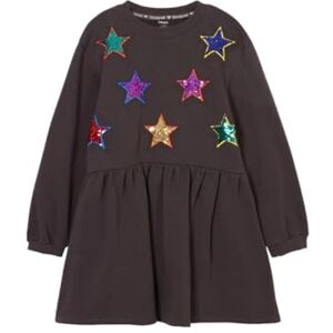 Desigual Flicka stickad långärmad klänning, svart, 10 år Desigual Flicka stickad långärmad klänning, svart, 10 år
