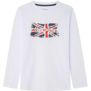 Pepe Jeans pojke Clag Ls Jr T-shirt, Vit (vit), 4 år Pepe Jeans pojke Clag Ls Jr T-shirt, Vit (vit), 4 år