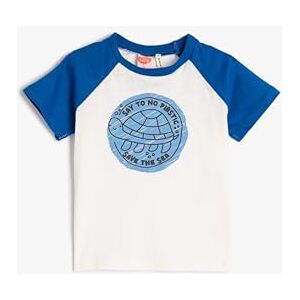 Koton Baybboys sköldpadda tryckt kortärmad crew neck bomull t-shirt, Vit (00), 6-9 M�nader Koton Baybboys sköldpadda tryckt kortärmad crew neck bomull t-shirt, Vit (00), 6-9 M�nader