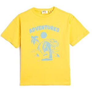 Koton Boys's Tryckt kortärmad crew neck bomull t-shirt, Gul (165), 4-5 Jahre Koton Boys's Tryckt kortärmad crew neck bomull t-shirt, Gul (165), 4-5 Jahre