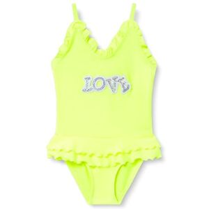 Haute Pression Enfärgad gul fluorescerande skrift volanger småbarn baby flicka baddräkt i ett stycke, Fluo gul, 6 ans Haute Pression Enfärgad gul fluorescerande skrift volanger småbarn baby flicka baddräkt i ett stycke, Fluo gul, 6 ans