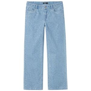 NAME IT flicka Nlfsyzza DNM Lw Wide byxa jeans, Medium blå denim/detalj: med paljetter, 164 NAME IT flicka Nlfsyzza DNM Lw Wide byxa jeans, Medium blå denim/detalj: med paljetter, 164