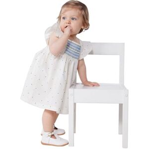 Petit Bateau Baby-flicka kortärmad klänning och bloomer, Vit/flerfärgad, 18 månader Petit Bateau Baby-flicka kortärmad klänning och bloomer, Vit/flerfärgad, 18 månader