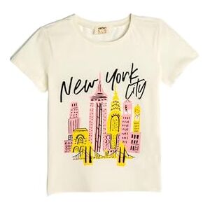Koton Girls's Crew Neck kortärmad tryckt T-shirt, Ecru (010), 11-12 År Koton Girls's Crew Neck kortärmad tryckt T-shirt, Ecru (010), 11-12 År