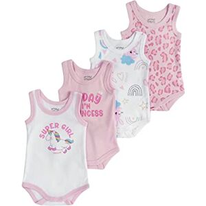 Chicco Set ärmlös body av bomull, baby – unisex, Vit/ros, 15 Monate Chicco Set ärmlös body av bomull, baby – unisex, Vit/ros, 15 Monate