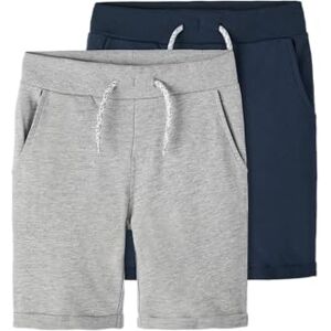 NAME IT Shorts för pojkar, Grå melange/förpackning: packad med mörk safir, 146 cm NAME IT Shorts för pojkar, Grå melange/förpackning: packad med mörk safir, 146 cm
