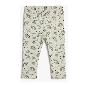 Koton Baybgirls Unicorn elastiskt midjeband tryckta leggings, Grå design (0d4), 18-24 månader Koton Baybgirls Unicorn elastiskt midjeband tryckta leggings, Grå design (0d4), 18-24 månader