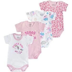 Chicco Kortärmad bodysuit set i bomull, blandad kropp (4 st), Vit rosa, 6 M�nader Chicco Kortärmad bodysuit set i bomull, blandad kropp (4 st), Vit rosa, 6 M�nader