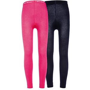 EWERS 2-pack barnleggings enfärgade dubbelpack leggings av bomull för flickor, tillverkade i Europa, Mörkblå/rosa, 110-116 EWERS 2-pack barnleggings enfärgade dubbelpack leggings av bomull för flickor, tillverkade i Europa, Mörkblå/rosa, 110-116