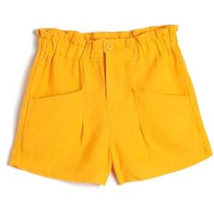 Koton Girls's Linen elastisk midja fickor shorts, Orange (200), 6-7 år Koton Girls's Linen elastisk midja fickor shorts, Orange (200), 6-7 år