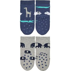Sterntaler Baby pojkar krypstrumpor dubbelpack djungel ABS strumpor, blå, 18 EU Sterntaler Baby pojkar krypstrumpor dubbelpack djungel ABS strumpor, blå, 18 EU