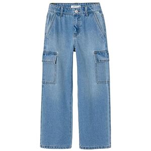 NAME IT flicka Nkfrose Hw Wide Cargo Jeans 6190-bs Noos, Ljusblå denim, 128 NAME IT flicka Nkfrose Hw Wide Cargo Jeans 6190-bs Noos, Ljusblå denim, 128