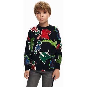 Desigual Pojkar platt stickad tröja långärmad tröja, svart, 10 år Desigual Pojkar platt stickad tröja långärmad tröja, svart, 10 år
