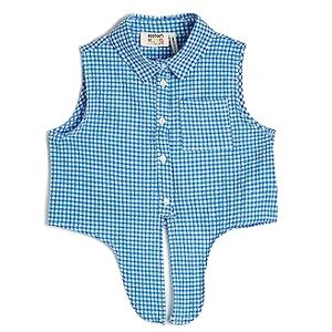 Koton Girls's crop ärmlös front tie detalj Gingham mönstrad skjorta, Blå kontroll (6c5), 5-6 År Koton Girls's crop ärmlös front tie detalj Gingham mönstrad skjorta, Blå kontroll (6c5), 5-6 År