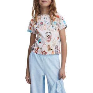 Desigual TS_Cats, 1001 rå, 13/14, Vit, 14 år Desigual TS_Cats, 1001 rå, 13/14, Vit, 14 år