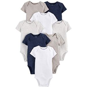 Simple Joys by Carter's Simple Joys av Carter's Baby Neutral kortärmad bodysuit (paket med 8), Marinblå ljung/vit/havregryn, prematur Simple Joys by Carter's Simple Joys av Carter's Baby Neutral kortärmad bodysuit (paket med 8), Marinblå ljung/vit/havregryn, prematur