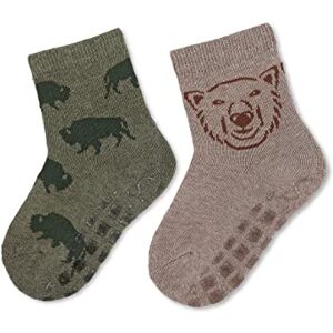 Sterntaler Baby pojkar kakel strumpor baby ABS-strumpor dubbelpack Bison och björn, spenat, 18 EU Sterntaler Baby pojkar kakel strumpor baby ABS-strumpor dubbelpack Bison och björn, spenat, 18 EU